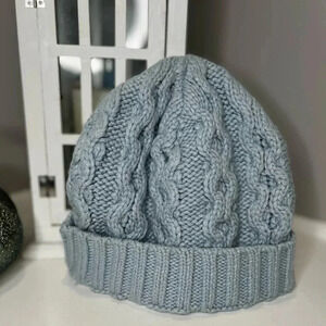 Club Monaco Cable Knit Toque Blue